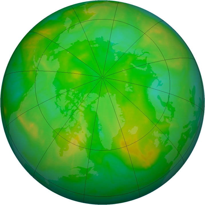 Arctic ozone map for 13 July 2010